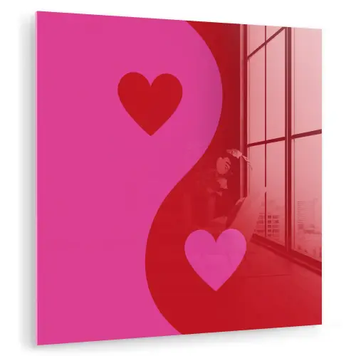 Minimalistisch - Rood - Roze - Hartjes plexiglas 5mm klein -zzzproduct_nieuw