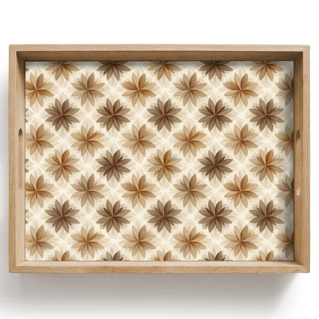Tray - Geographic - Pattern - Brown