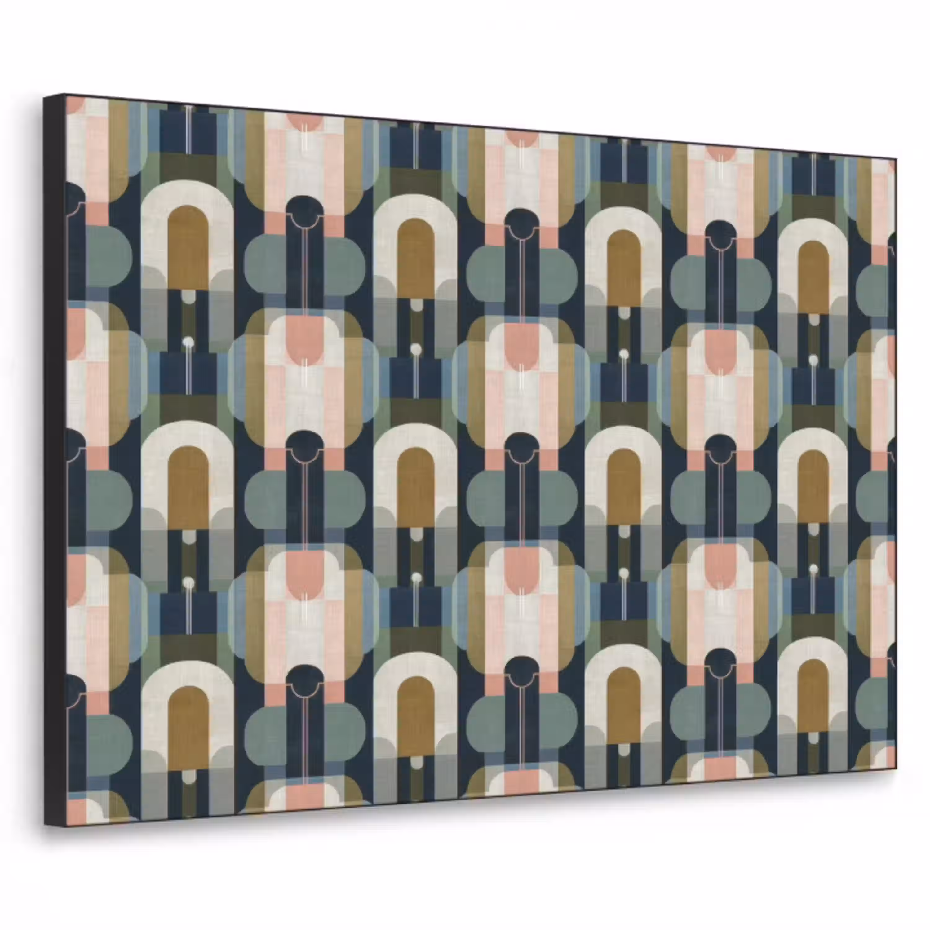 Geografisch - Modern - Kleurrijk Textielframe zwart klein 947 -3d