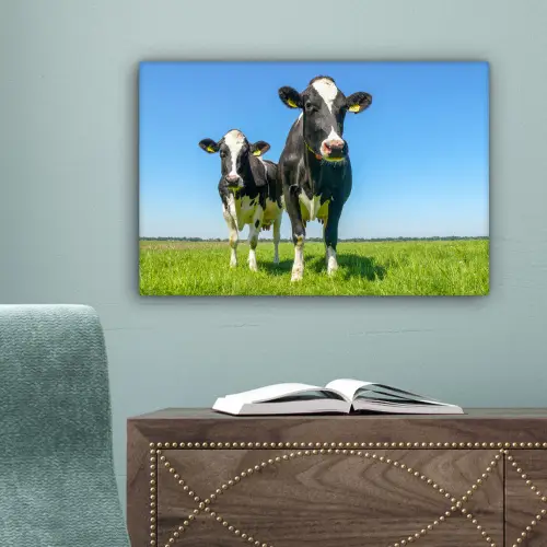 Koeien - Weiland - Gras - Dieren - Boerderij canvas 2cm klein -sfeer4