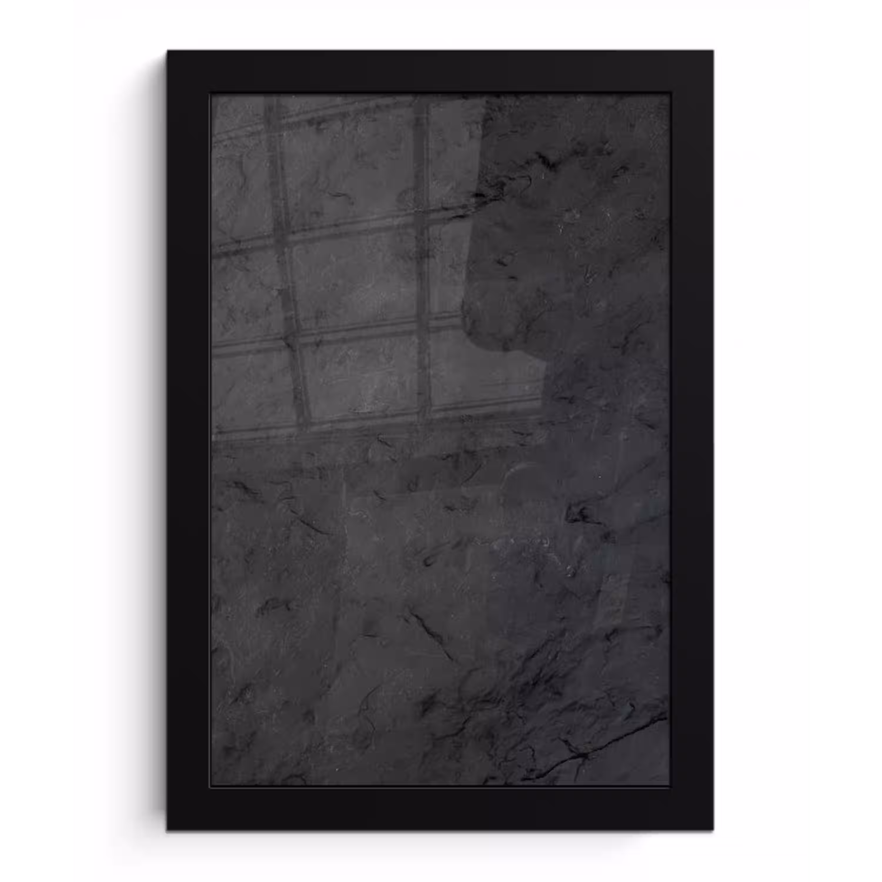 Grijs - Cement - Beton - Industrieel - Structuur fotolijst zwart zonder passe partout klein -3d