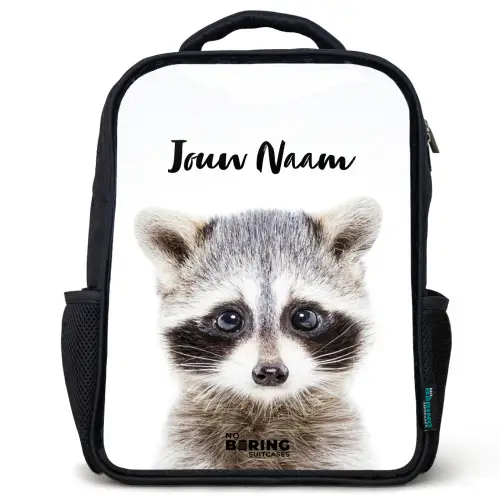 Rachid Racoon Rugzak - Zwart middel -3d