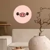 Varken - Roze - Minimalistisch Wandcirkel behangsticker klein -sfeer1