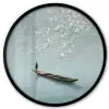 Bloesems - Minimalistisch - Wateroppervlak - Boot Fotolijst rond zonder passe partout klein -3d