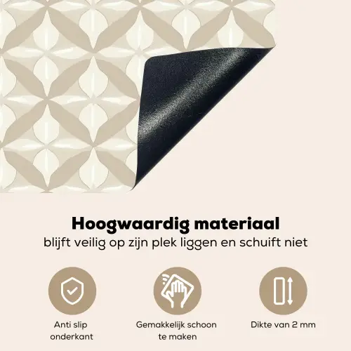 Patroon - Klassiek - Beige Inductie beschemer met haakjes klein 777 -ky-onderkant-nl