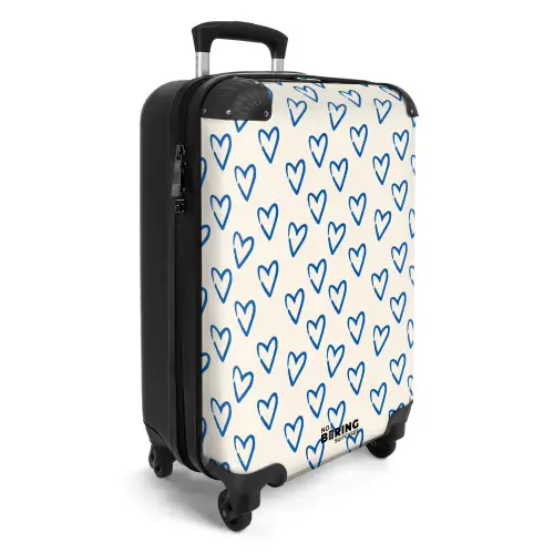 Patronen - Patroon van blauwe hartjes NBS - Handbagage koffer - Kinderen Unisex middel -productfoto_3d