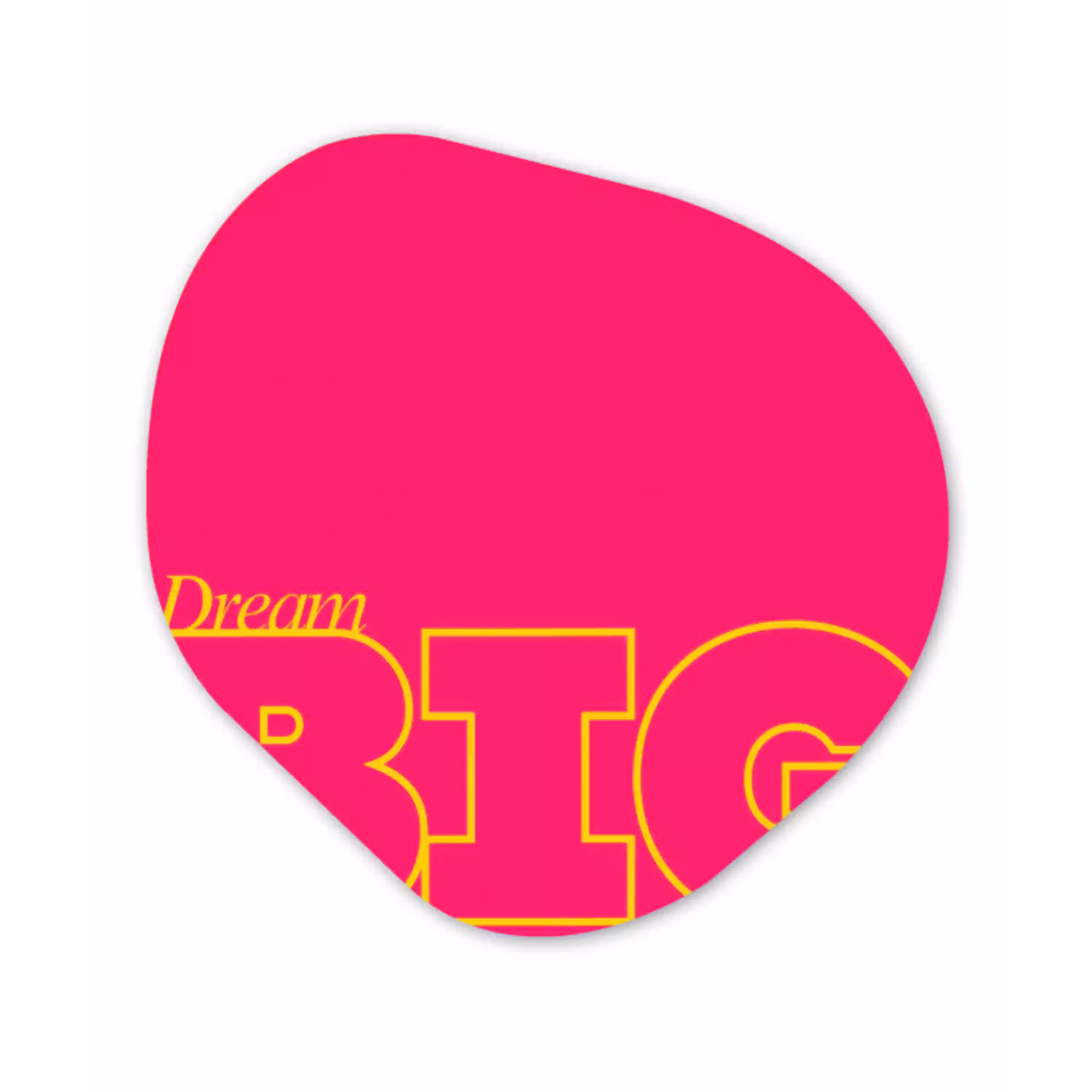Minimalistisch - Roze - Dream big - Grafisch Wandcirkel Organisch Forex 3mm klein -3d