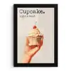 Cupcake - Zoet - Kers fotolijst zwart zonder passe partout klein -3d