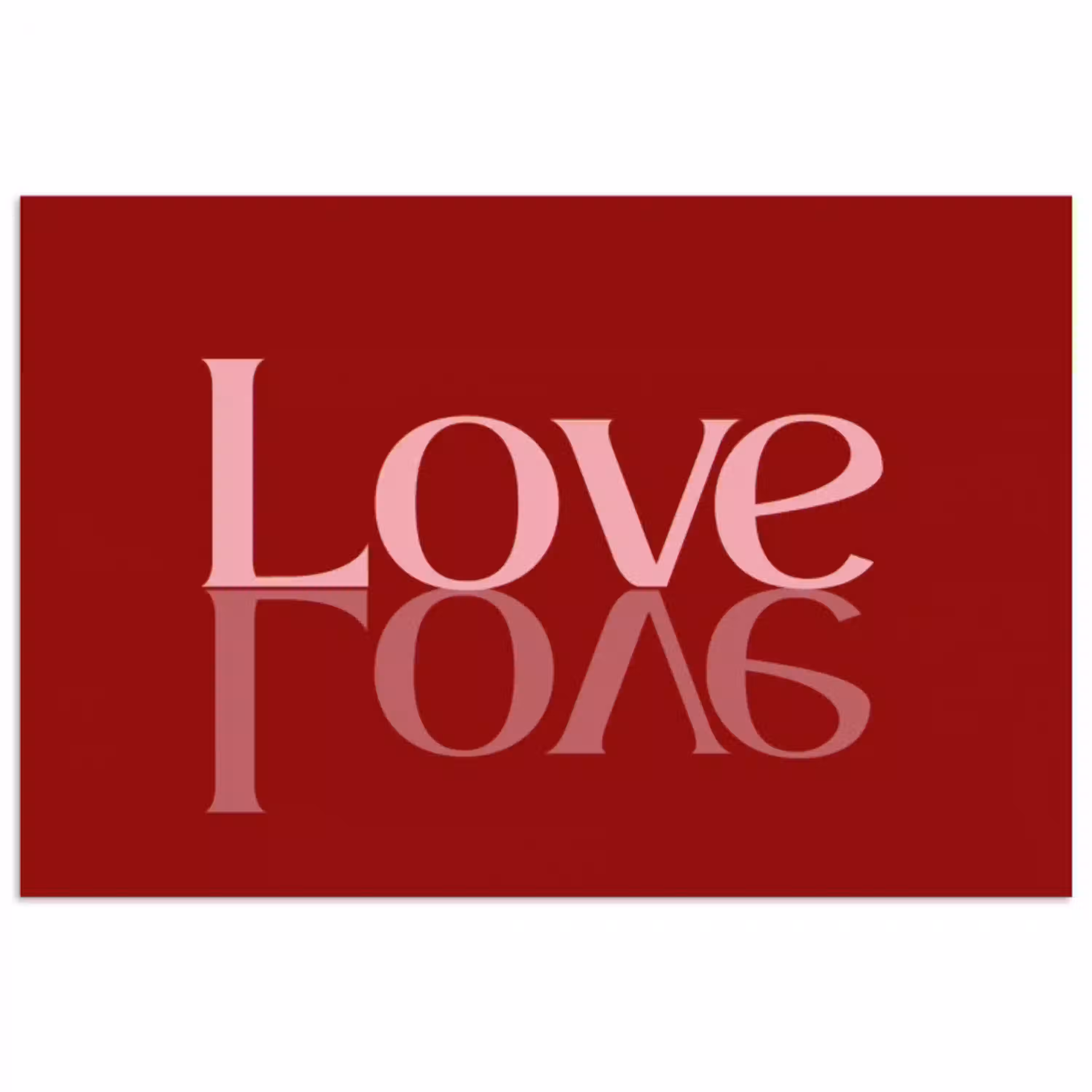 Love - Spiegeling - Rood poster papier klein -3d