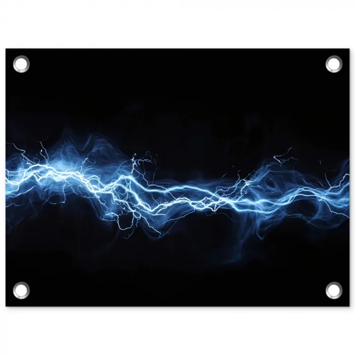 Gaming - Bliksemflits - Blauw - Energie tuinposter los doek klein -3d