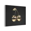 Kersen - Zwart - Goud - Chrome PET vilt klein -3d