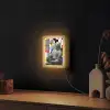 Collage - Mondriaan - Melkmeisje Light Box met kabel (Wandlamp) klein -sfeer1