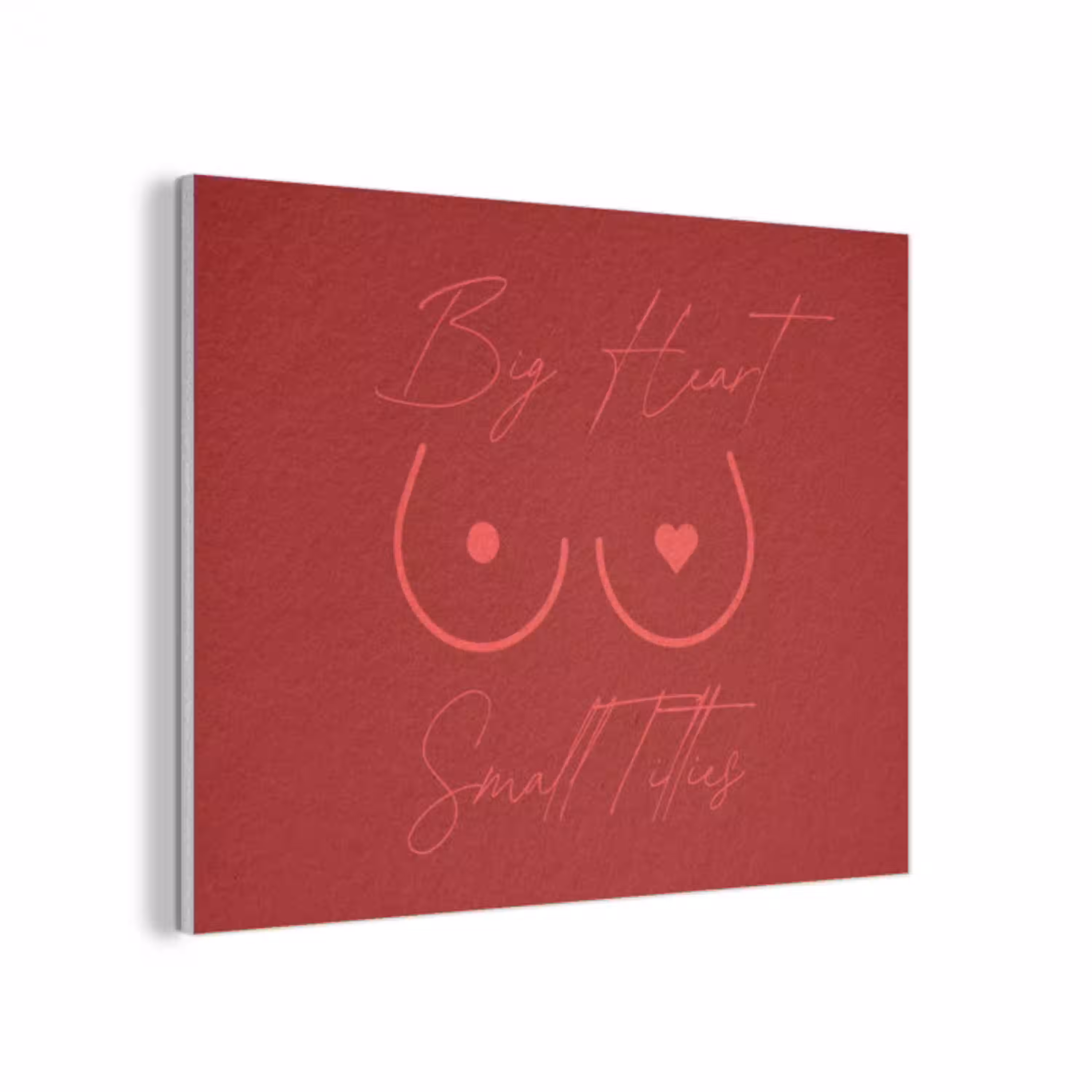 big heart small titties - Hart - Rood PET vilt klein -3d