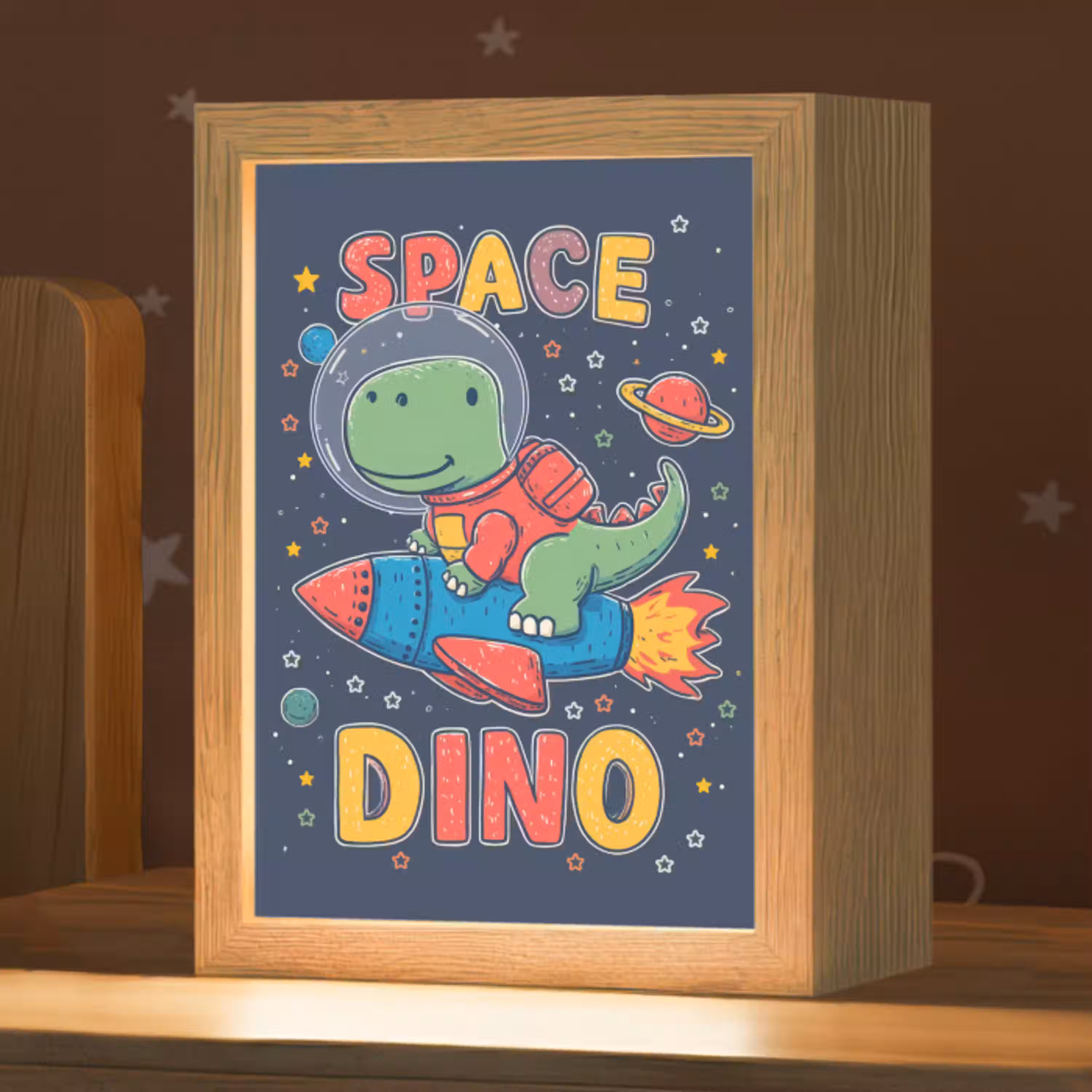 Dino - Raket - Kleurrijk Light Box met kabel klein -zzz_3d_website
