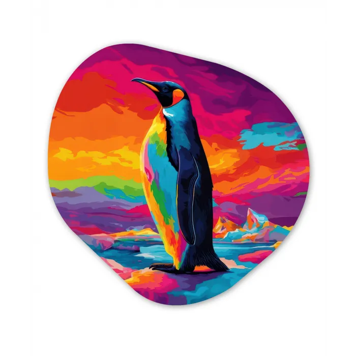 Ijsschots - Pinguïn - Abstract - Lucht Wandcirkel Organisch Plexiglas middel -3d