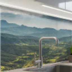 Landschap - Vallei - Groen keuken achterwand 2 middel -zzzz3d_schuin