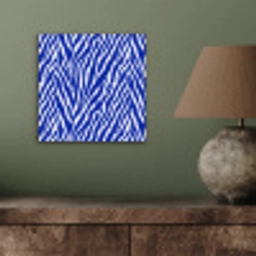 Zebra - Patroon - Kobalt - Blauw aluminium wit klein 46 -sfeer2