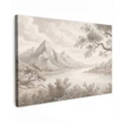 Landschap - Bergen - Meer - Natuur canvas 2cm klein -z3d
