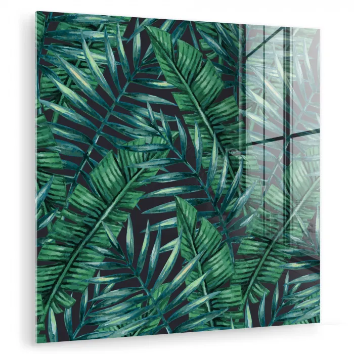Bladeren - Inductie beschermer - Jungle - Tropical plexiglas 5mm klein -zzzproduct_nieuw