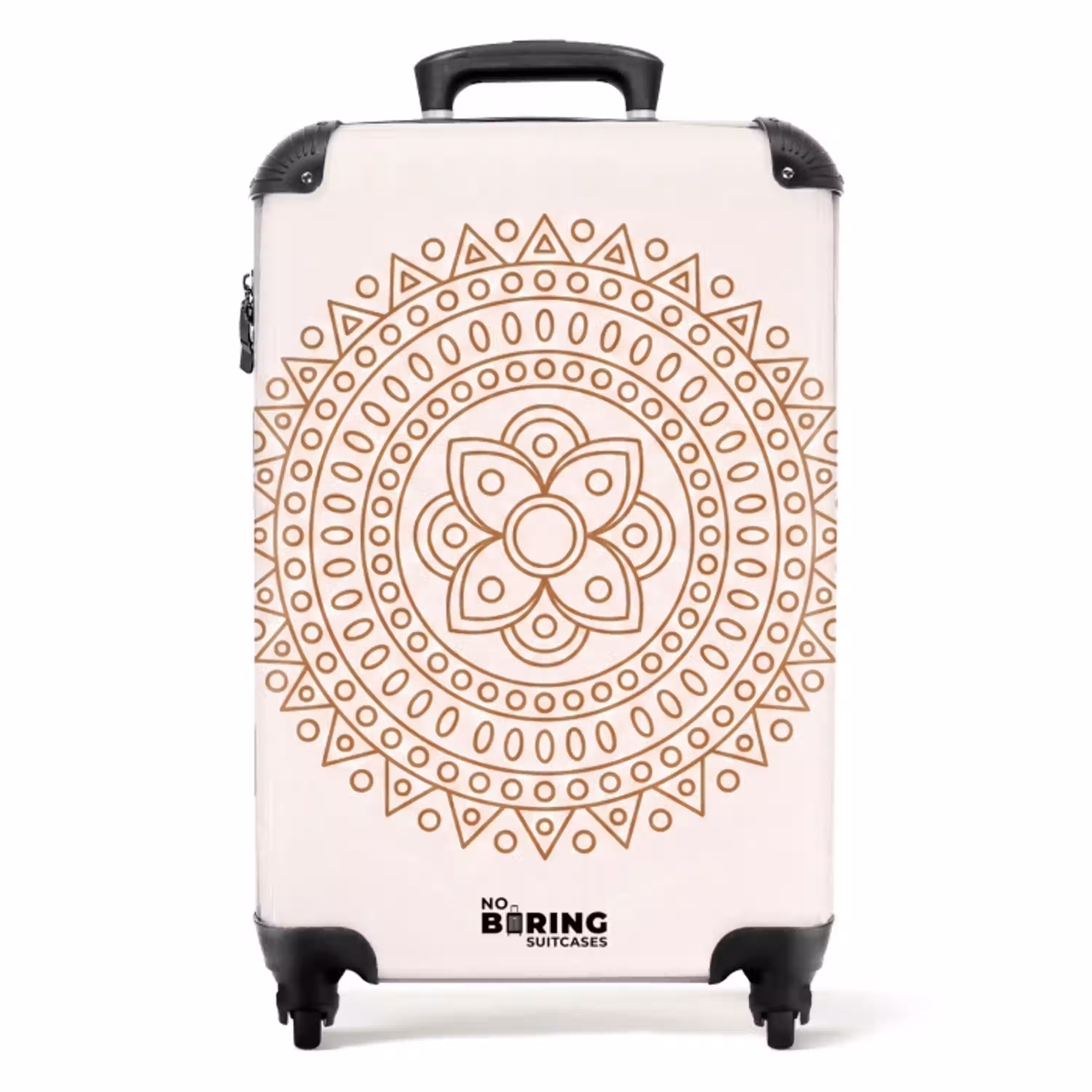 Mandala - Geometrisch - Abstract - Oosters - Bruin NBS - Handbagage koffer - Volwassenen Unisex middel -productfoto_recht