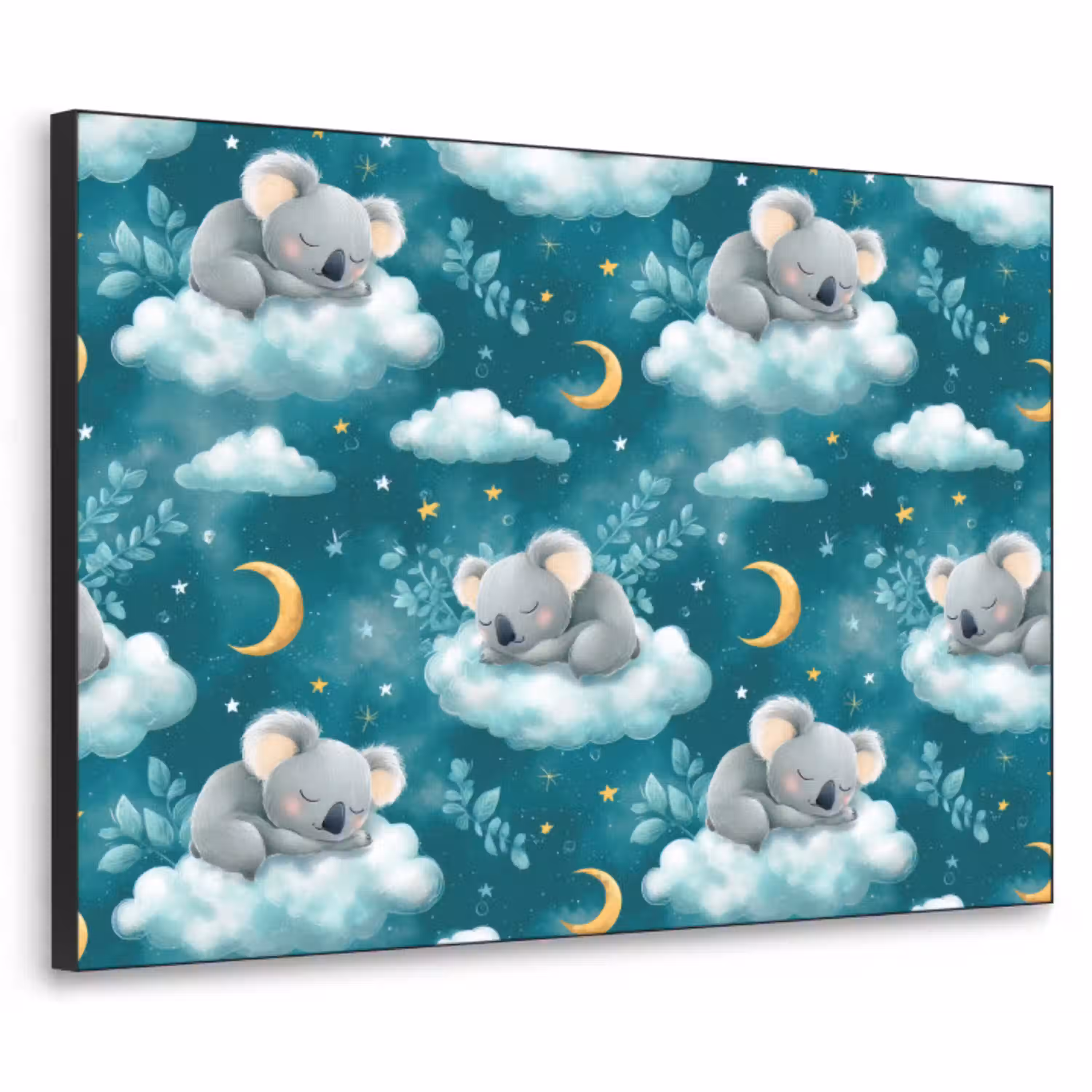 Koala's - Betoverend - Blauw Textielframe zwart klein 947 -3d