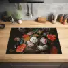 Stilleven met bloemen en een horloge - Schilderij van Abraham Mignon Inductie beschermer vinyl 3mm klein -sfeer5