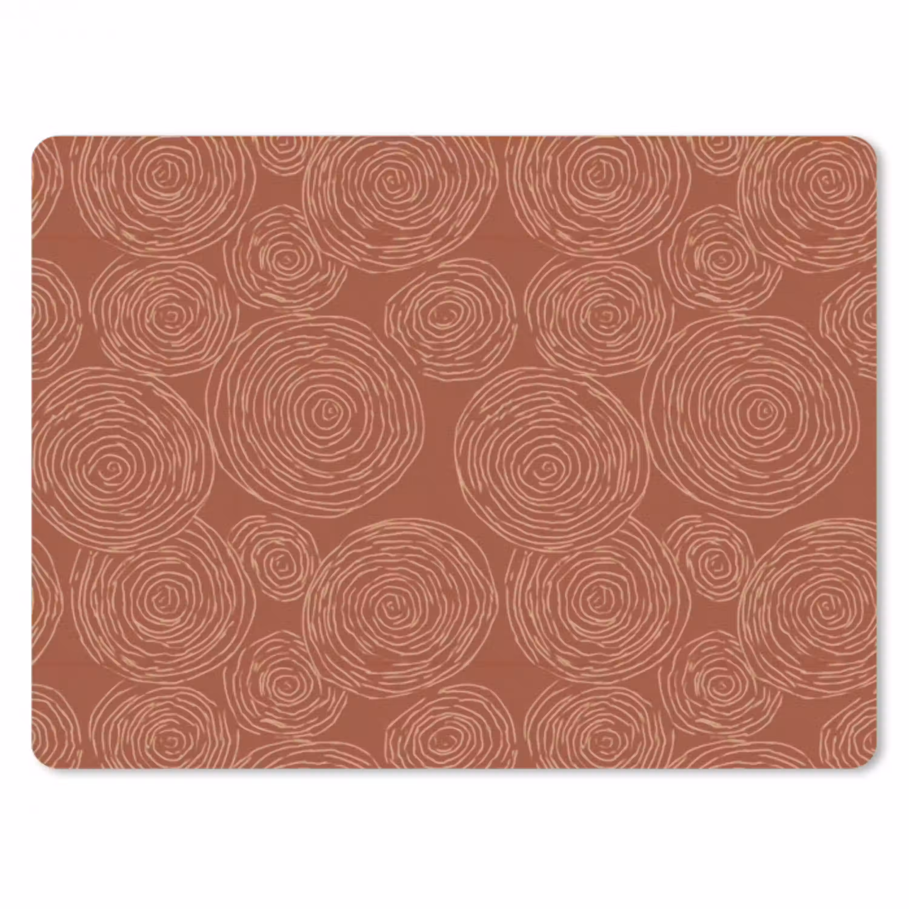 Cirkels - Abstract - Artistiek - Terracotta muismat rubber klein 262 -3d
