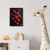 Rood - Fruit - Kersen fotolijst zwart zonder passe partout klein -usfeer4_kinderkamer