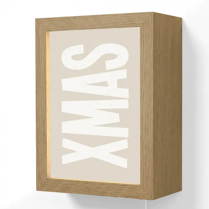 Xmas - Kerst - Japandi - Kerstversiering Light Box met kabel (Wandlamp) klein -3d