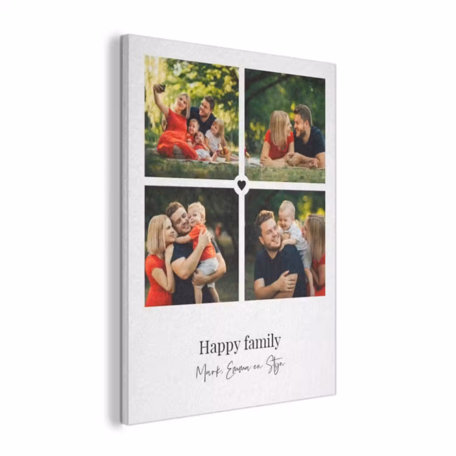 Akoestisch schilderij - Happy Family - Collage - 4 Foto's