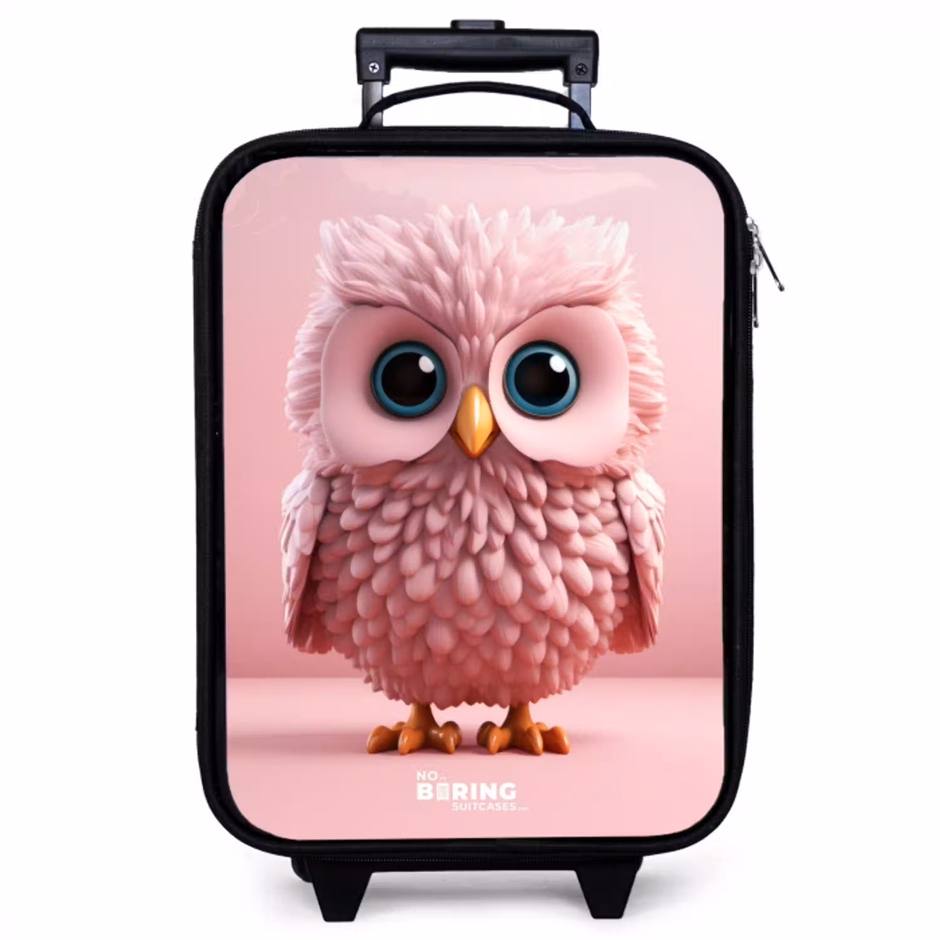 Roze uil met blauwe ogen Kinderkoffer - Zwart klein -zzz_website3d