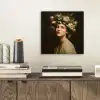 Bloemenstilte - Vrouw - Portret aluminium wit klein -sfeer1