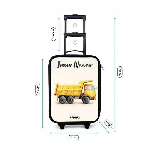 Kiepwagen - Getekend - Geel Kinderkoffer - Zwart klein -productfoto_formaten