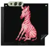 Zebra - Roze - Gestreept Inductie beschemer met haakjes middel -3d