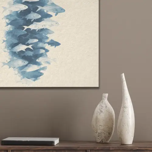 Vissen - Minimalistisch - Blauw PET vilt klein -sfeer6_closeup
