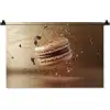 Chocolade - Macarons - Eten - Snoep Wandkleed katoen klein -zz3d