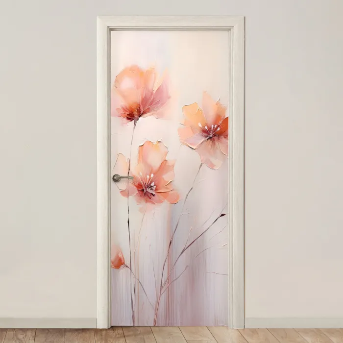 Klaproos - Bloemen - Kunst - Abstract - Watercolor deurposter klein -3d_beige