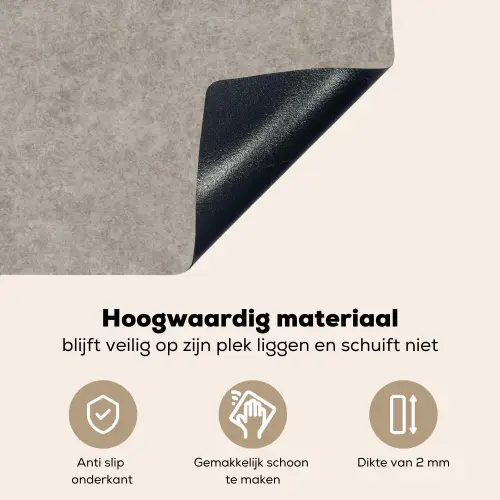 Patroon - Beton - Grijs Inductie beschemer met haakjes klein 777 -ky-onderkant-nl