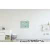 Wereldkaart - Vlinders - Dromerig textielposter latten blank klein -kinderkamer