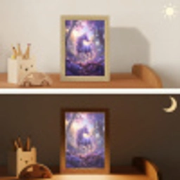 Eenhoorn - Paars - Sprookje - Fantasy dier Light Box met kabel klein -sfeer3_kind