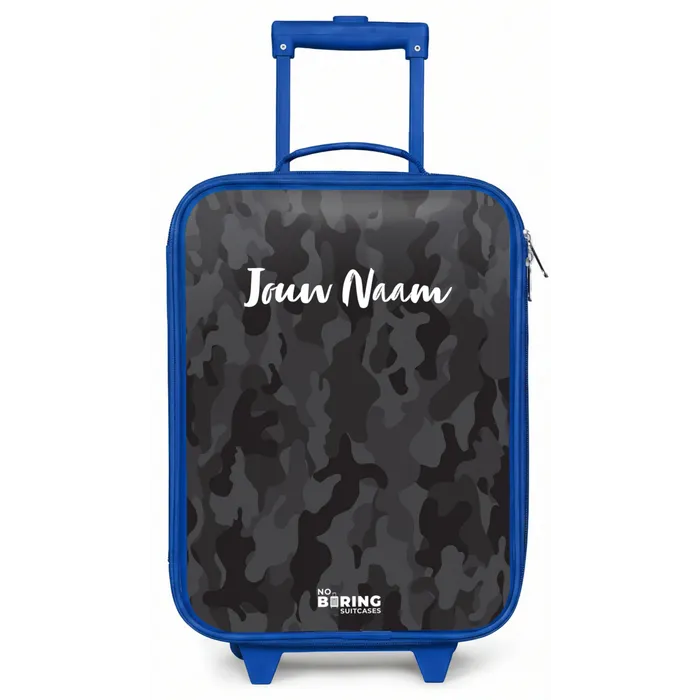 Groene camouflage print Kinderkoffer - Blauw klein -zz3dotto