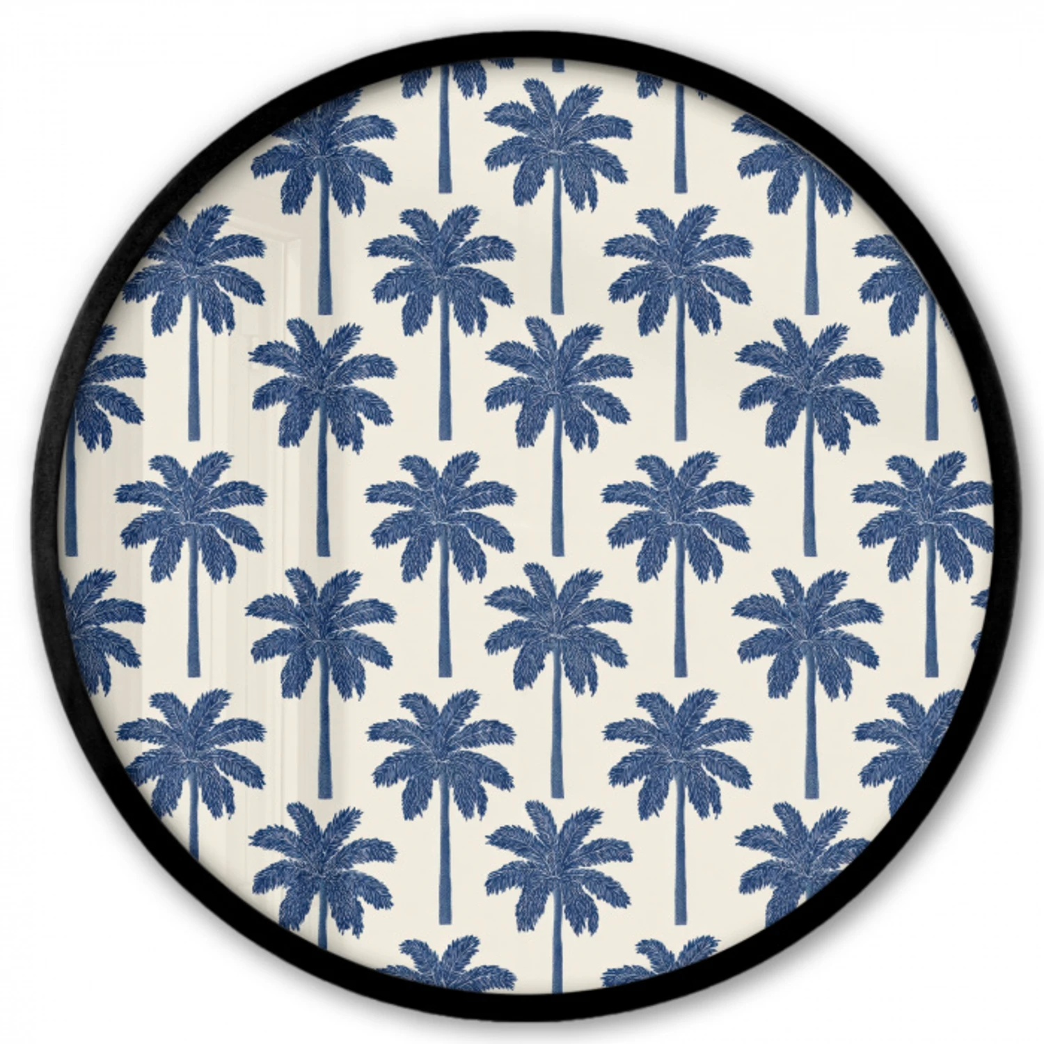 Symmetrisch - Palm - Blauw Fotolijst rond zonder passe partout klein 856 -3d