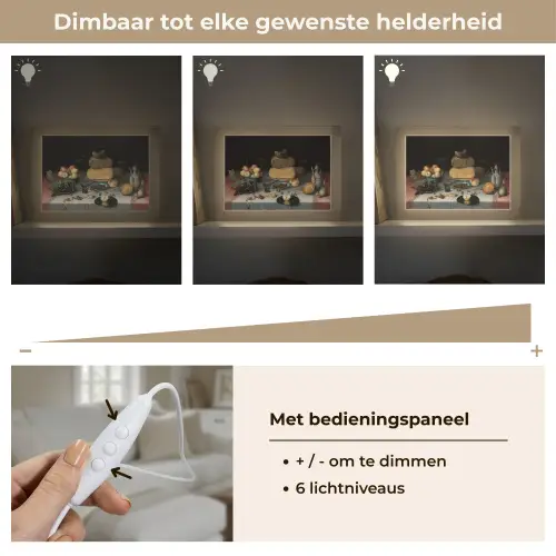 Stilleven met kazen - Kunstwerk - Oude meesters Light Box met kabel (Tafellamp) klein -USP_dimbaarNL