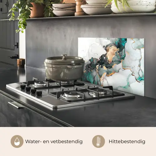 Blauw - Marmer - Goud keuken achterwand spatscherm klein -usp_NL