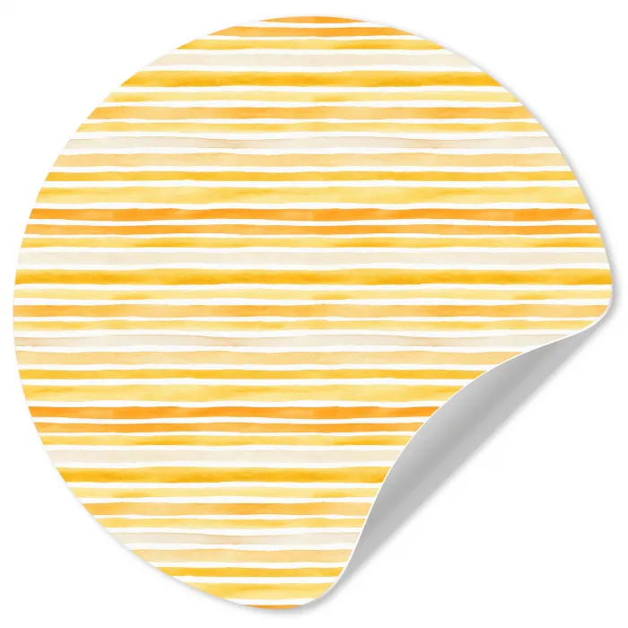 Frans - Citroen - Strepen - Geel Wandcirkel behangsticker klein 186 -3d