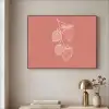 Minimalistisch - Illustratie - Aardbei - Tak Textielframe zwart klein -sfeer2