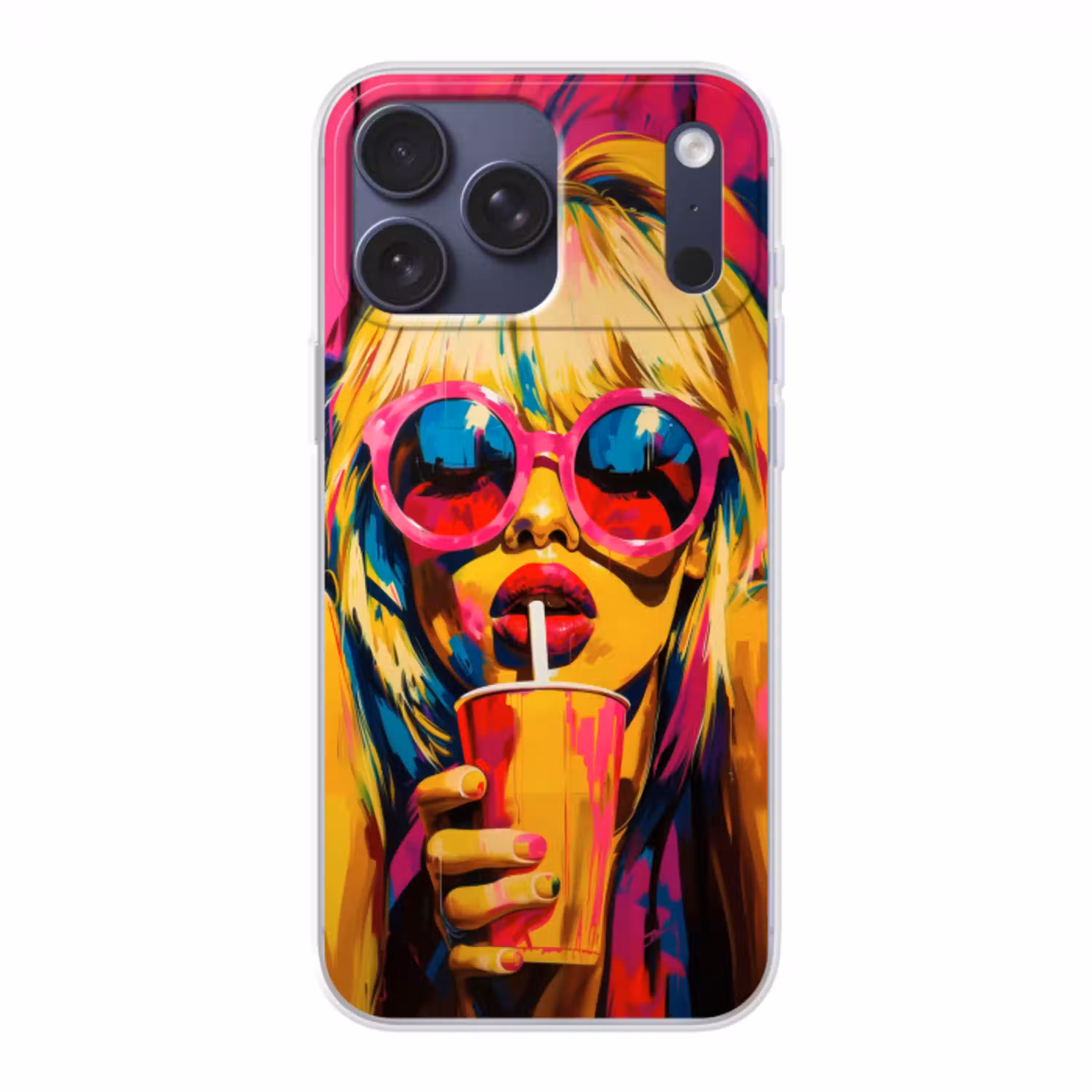 Zonnebril - Roze - Vrouw - Rietje Telefoonhoesje iPhone 17 Pro Max klein -3d