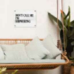 Tekst - Modern - Zwart - Wit tuinposter los doek klein -sfeer7