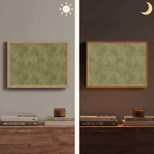 Textuur - Abstract - Groen Light Box met batterij (Wandlamp) middel 907 -sfeer3