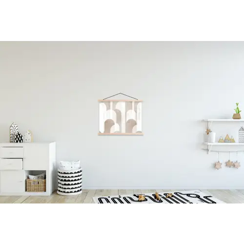 Abstracte bogen - Modern - Beige textielposter latten blank klein -kinderkamer
